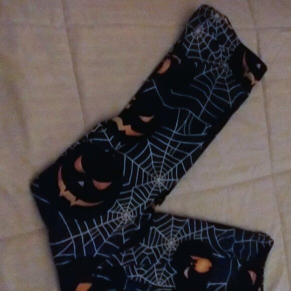 Spider web pumpkin leggings in navy blue L - Picture 3 of 5